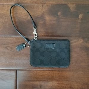 COACH Black Canvas Monogram Wristlet